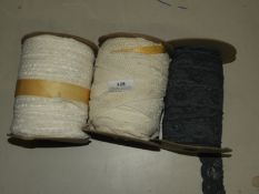 *Three Rolls of Lace Edging (Mixed Colours)