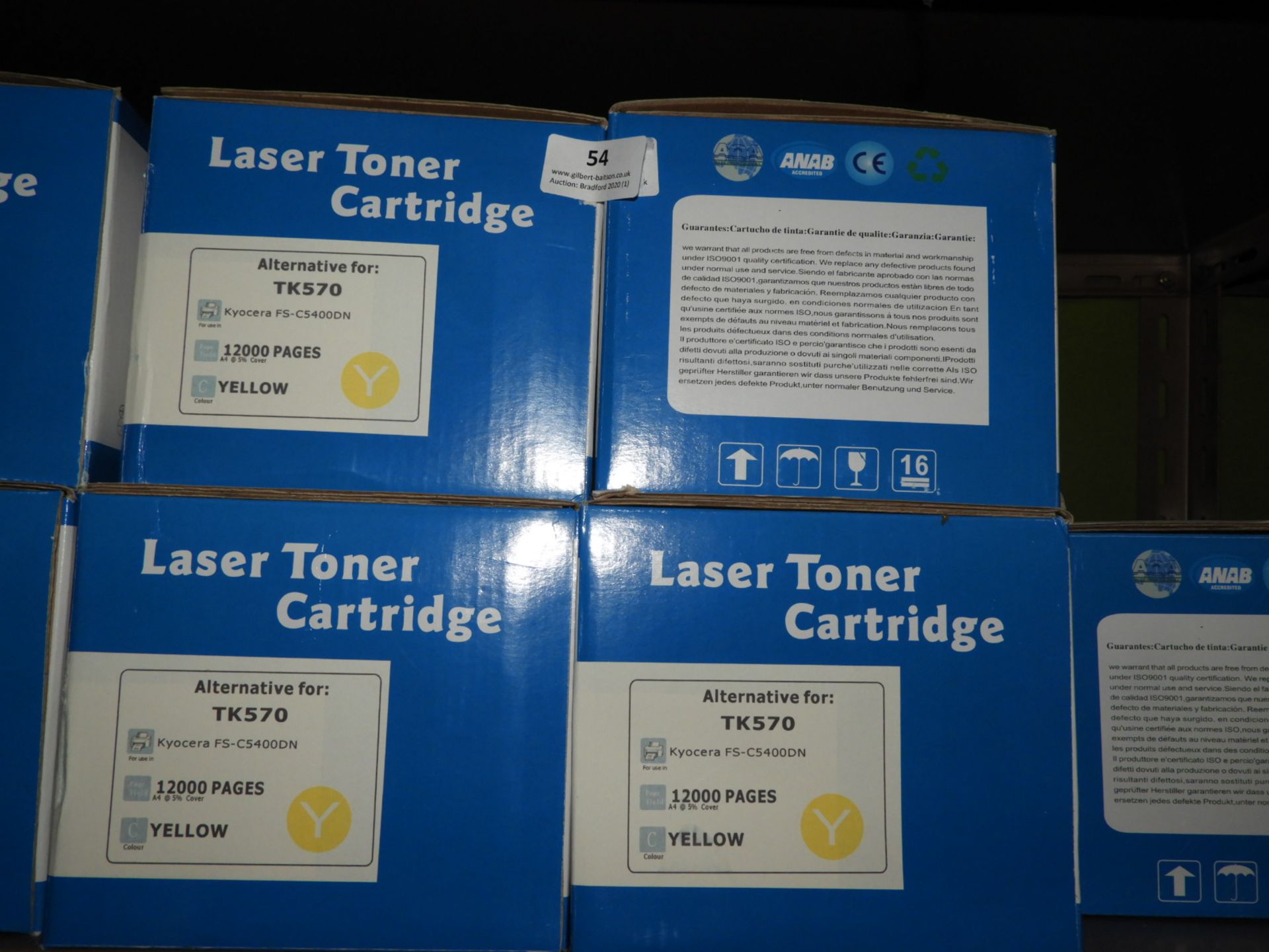 *Four Laser Toner Cartridges TK570 (Yellow)