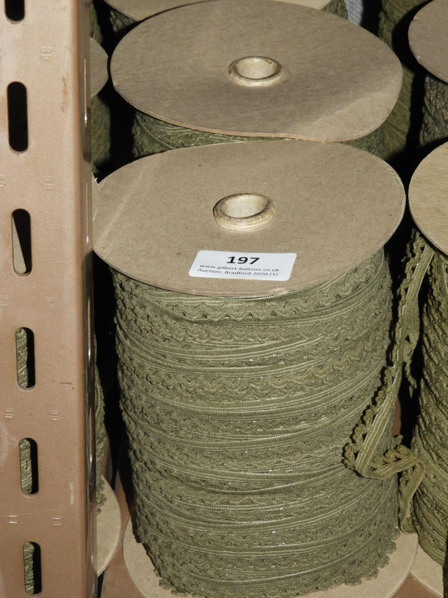 *Three Rolls of Olive Green Lace Edging