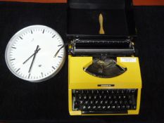 Silverette Typewriter and a Wall Clock