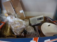 Box Containing Angel Dolls, Radio, etc.