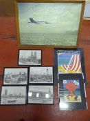 Aircraft Oil on Board, Two Frames and Five Prints
