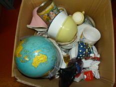 Box Containing Pottery, Terrestrial Globe, etc.