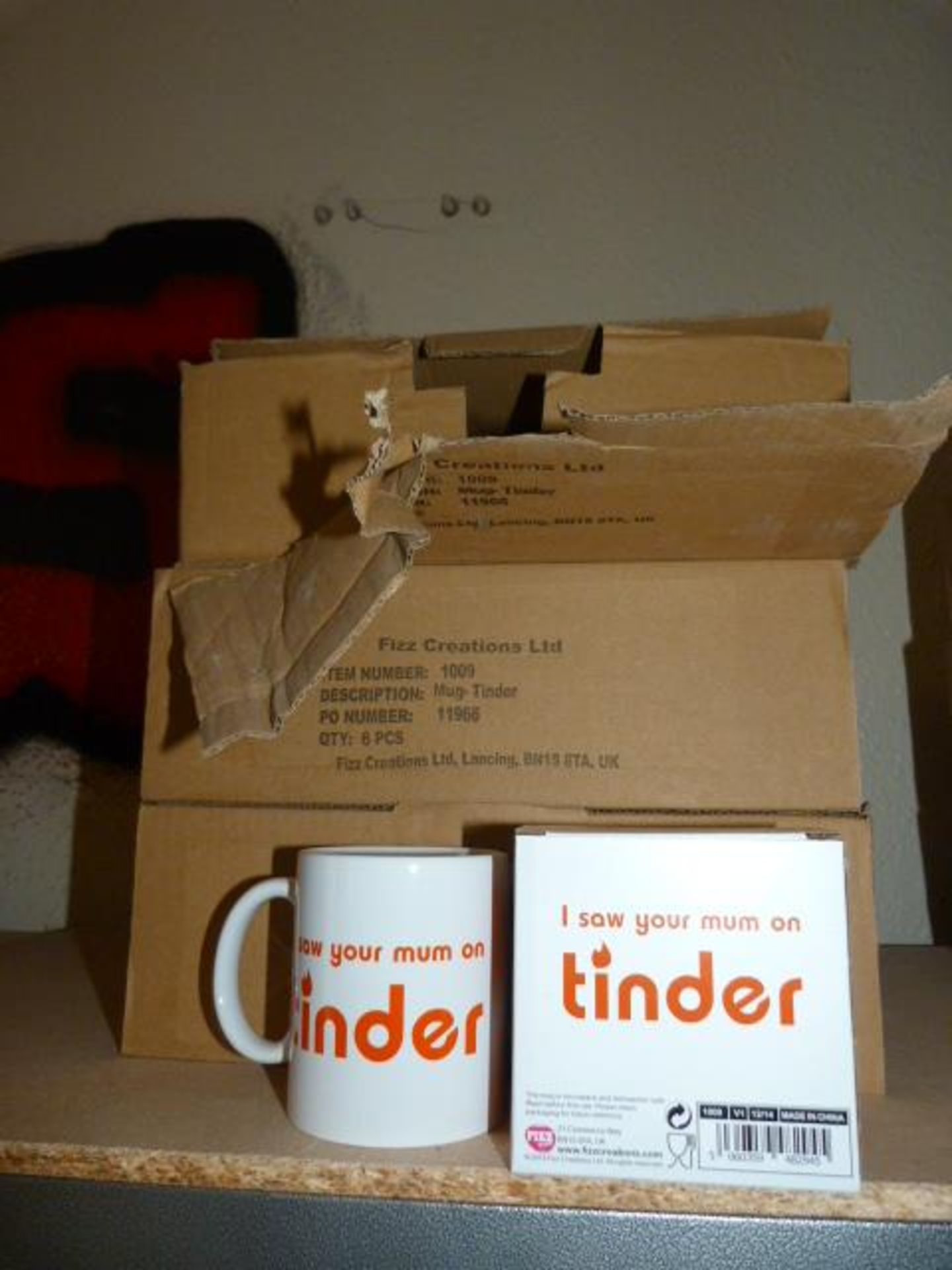 *Three Boxes of 6 "Tinder" Mugs