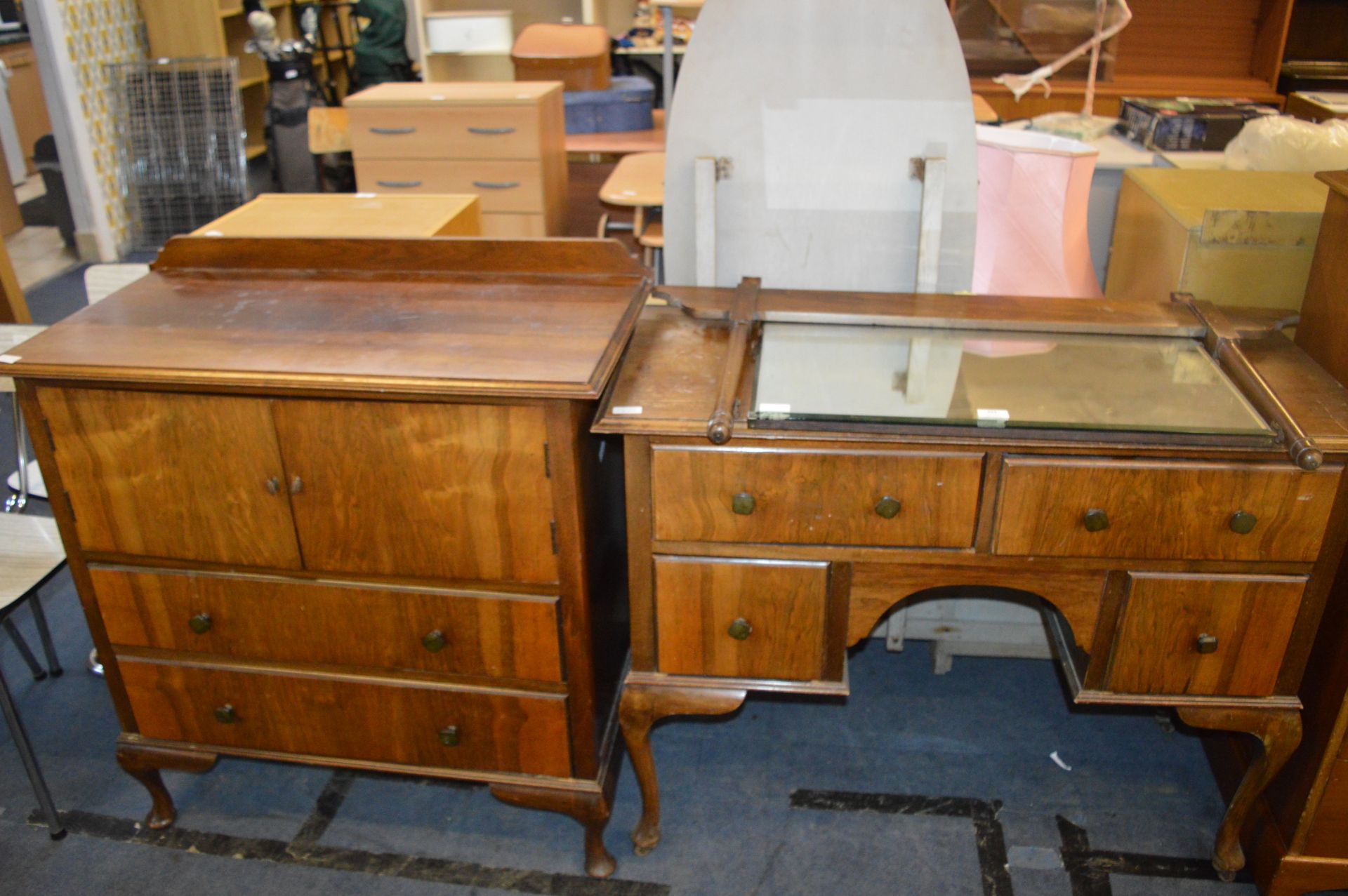 Dressing Table and Matching Chest of Drawers