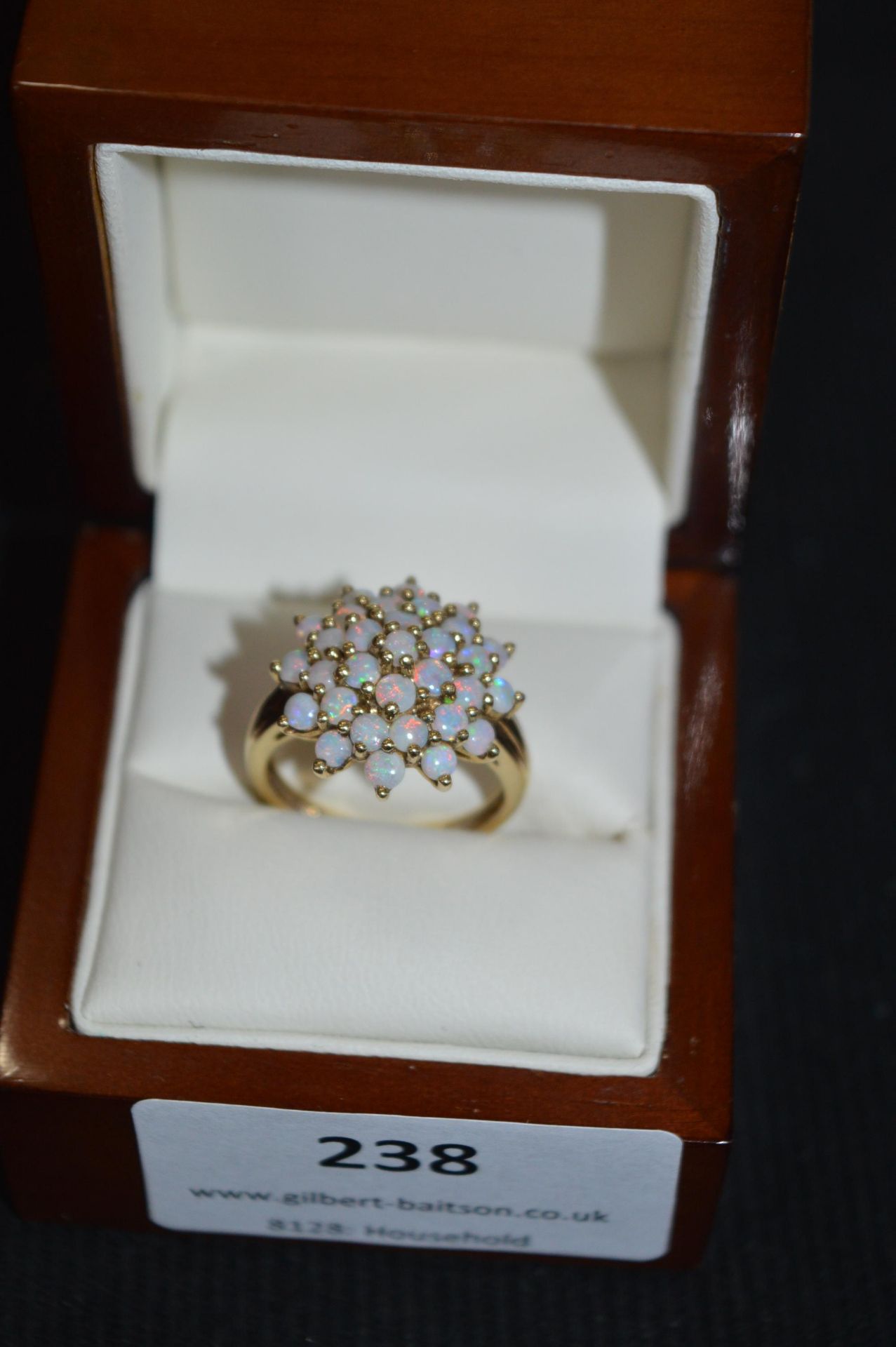 Ladies 9ct Gold Opal Cluster Ring