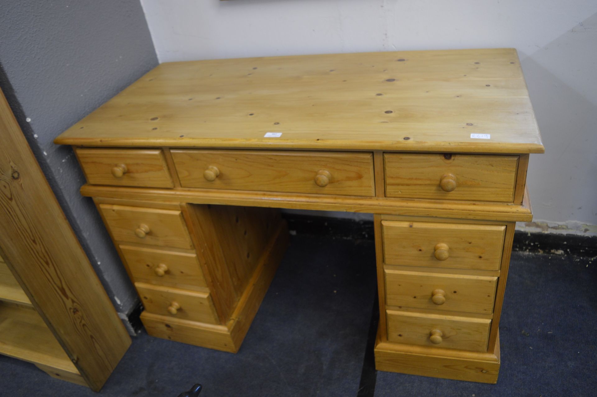 Pine Nine Drawer Desk