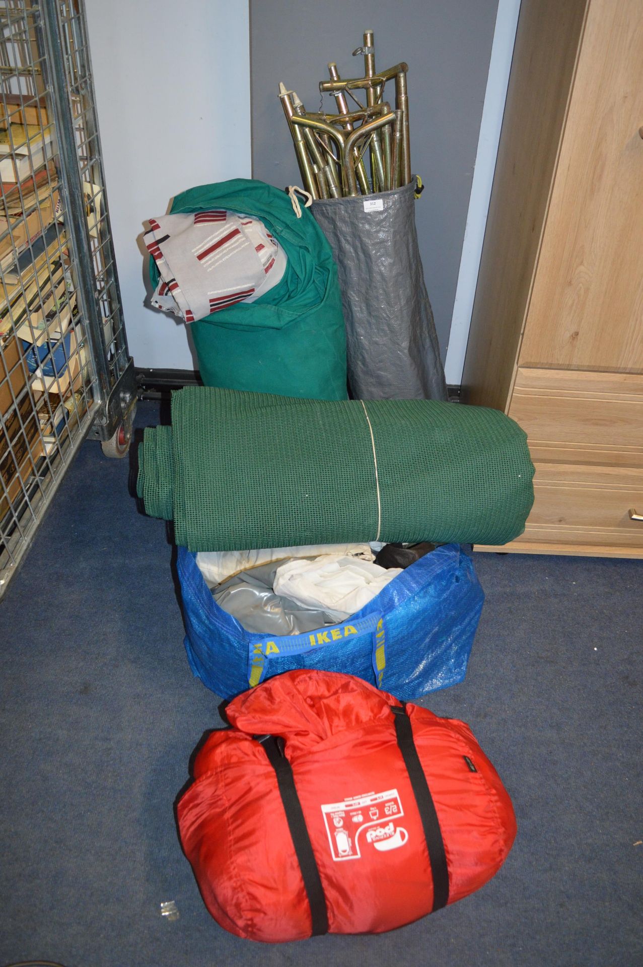 Camping Equipment Including an Awning, Sleeping Po