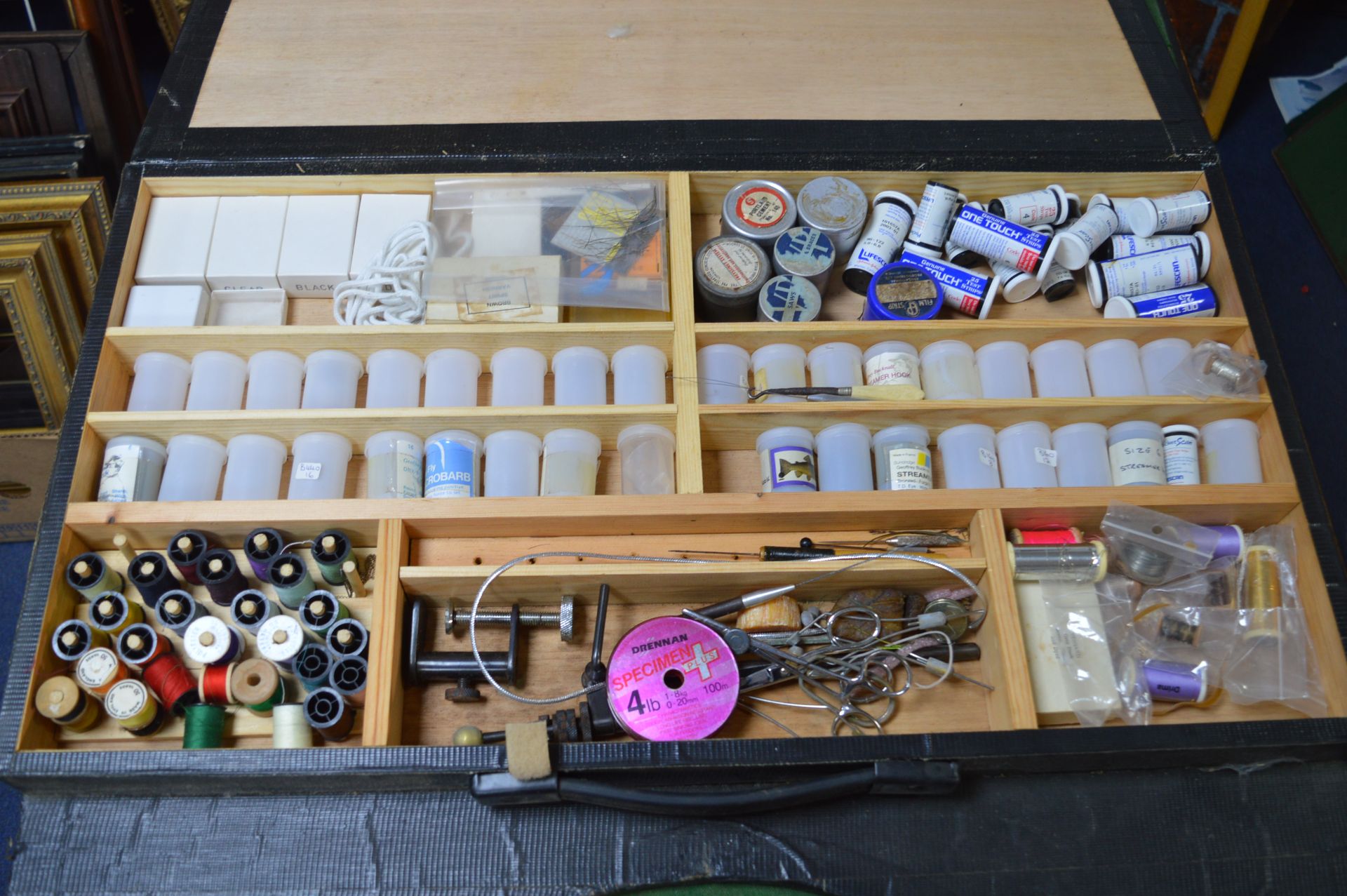Fishing Fly Tying Case plus Accessories, Tools, Fo