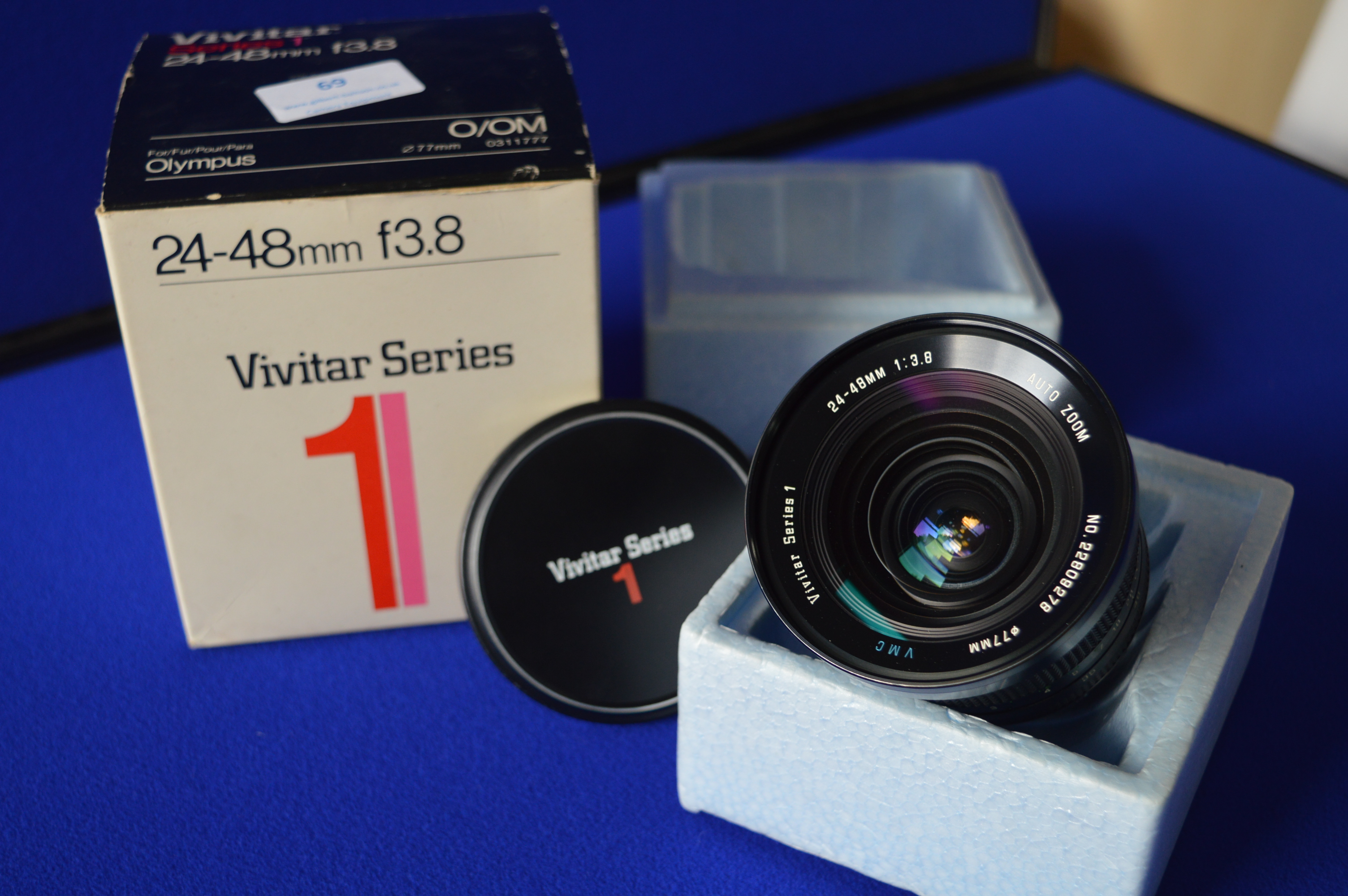 Boxed Vivitar Series 1 24-48mm f38 Olympus OM Lens