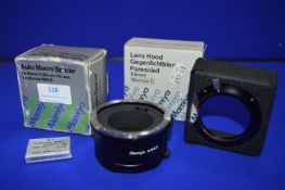 Mamiya Lens Hood and Macro Spacer