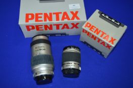 Two Boxes Pentax Autofocus Lenses; 8-320mm and 28-