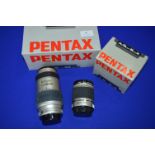 Two Boxes Pentax Autofocus Lenses; 8-320mm and 28-