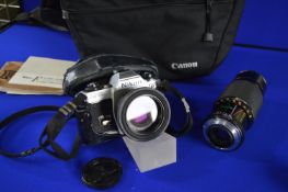 Nikon FG-20 Camera plus Ozek 1-1.45 f8 Zoom Lens p