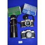 Olympus OM10 and OM30 Cameras plus Lenses