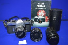 Pentax Spotmatic SP Camera with Pentax Lenses