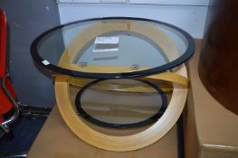 *Oval Glass Topped Coffee Table