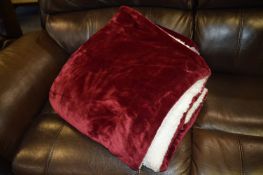 *Velvet Sherpa Blanket (Burgundy)