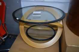 *Oval Glass Topped Coffee Table