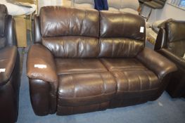 *Leather Loveseat Manual Recliner