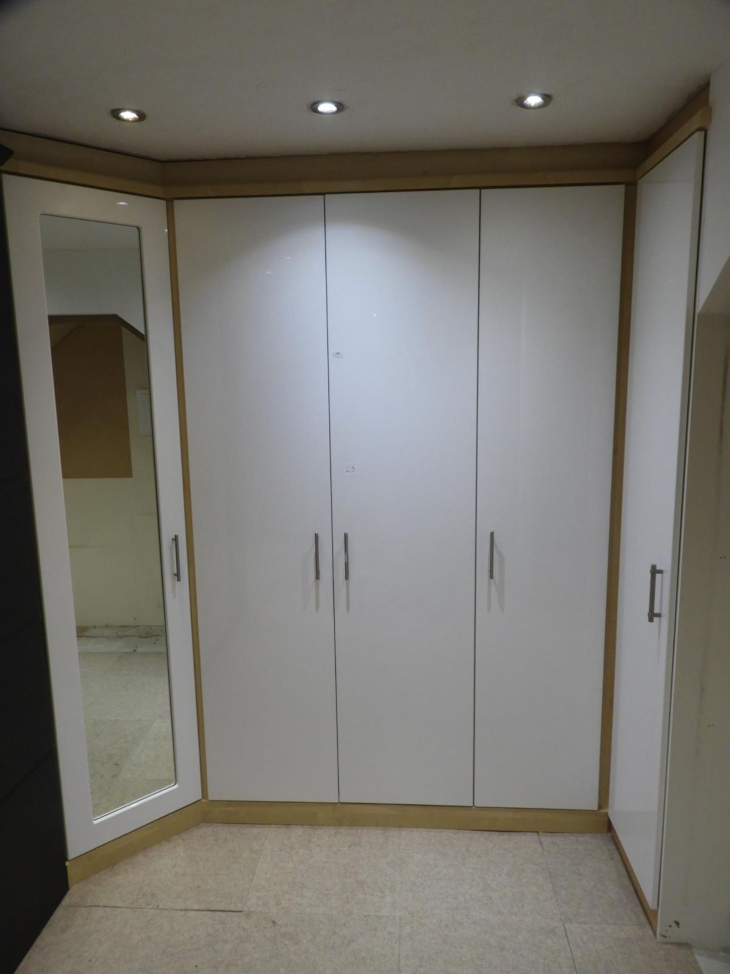 *Vinyl Wrapped High Gloss White Run of Wardrobes