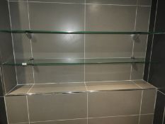 *Pair of Tempered 10mm Plate Glass Shelves with Chrome Supports