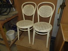 *Pair of Cream Painted Bentwood Chairs