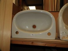 *White Porcelain Wash Hand Basin with Two Tap Hole