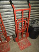 *Red Tubular Steel Sack Barrow with Pneumatic Whee