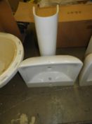 *White Ceramic Wash Basin with Single Tap Hole & P