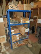 *Bay of Adjustable Blue Shelving Containing Assort