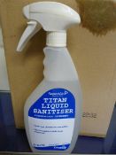 Six 0.75L Spray Bottles of Titan Liquid Sanitiser