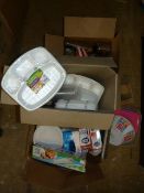 Mixer Lot of Foam Plates, Oven Mate, Popcorn Cups,