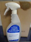 Five 0.75L Spray Bottles of Titan Liquid Sanitiser