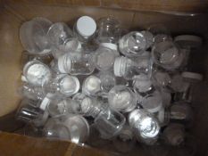 Box of Small Plastic Jars