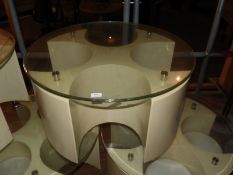 *Glass Topped Circular Occasional Table