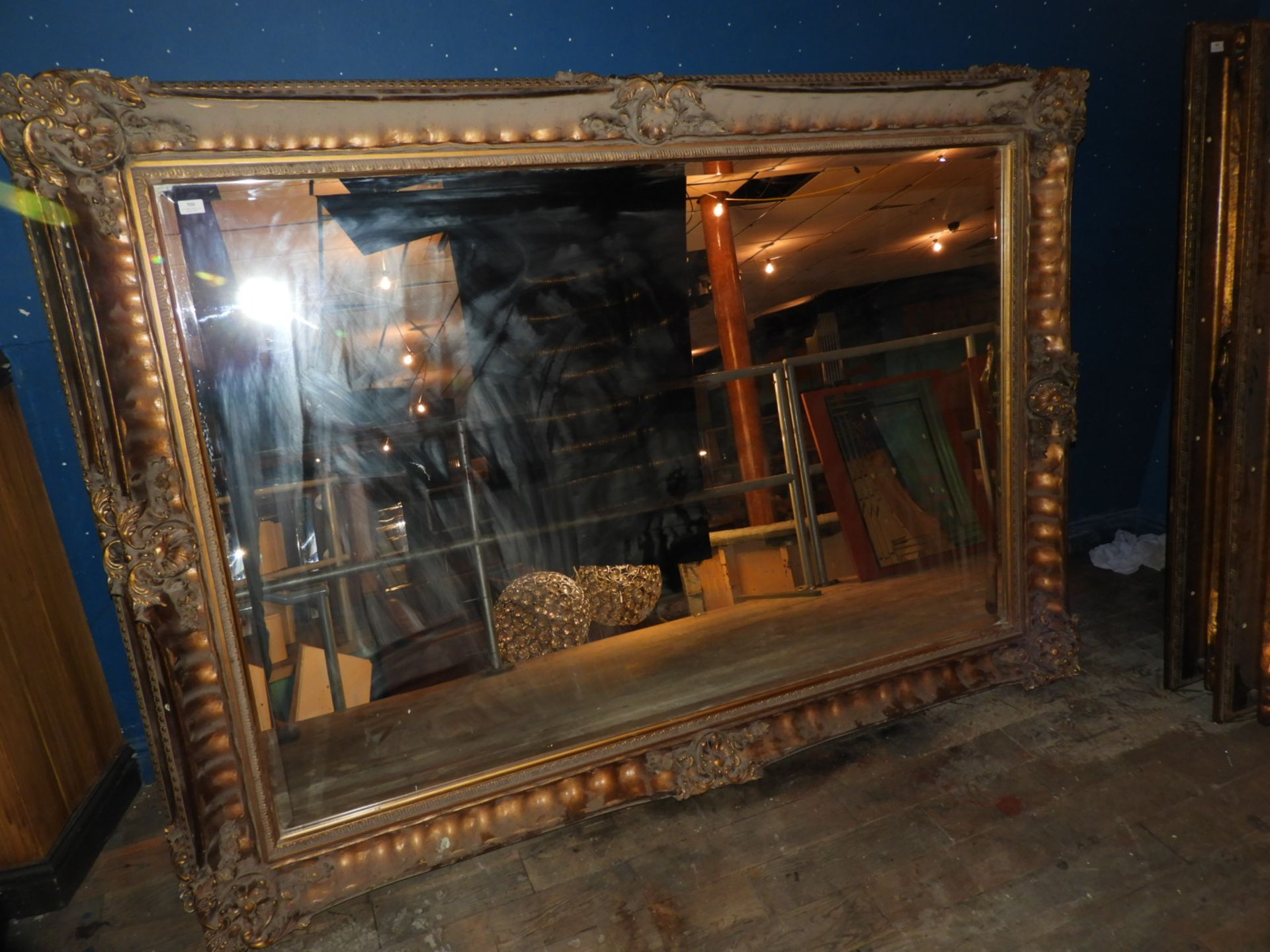 *Large Ornate Gilt Framed Bevelled Edge Mirror ~6ft x 5ft
