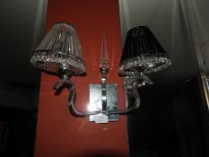 *Polished Chrome & Glass Wall Light