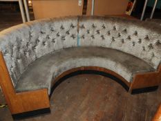 *Horseshoe Bench Seat with Diamante Button Back in Grey/Silver Upholstery