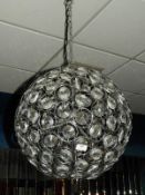 *Spherical Chrome & Glass Light Fitting