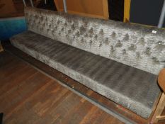 *Length of Bench Seating with Diamante Button Back in Silver Upholstery