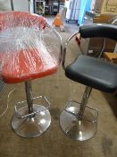 Two Tubular Framed Chrome Bar Stools