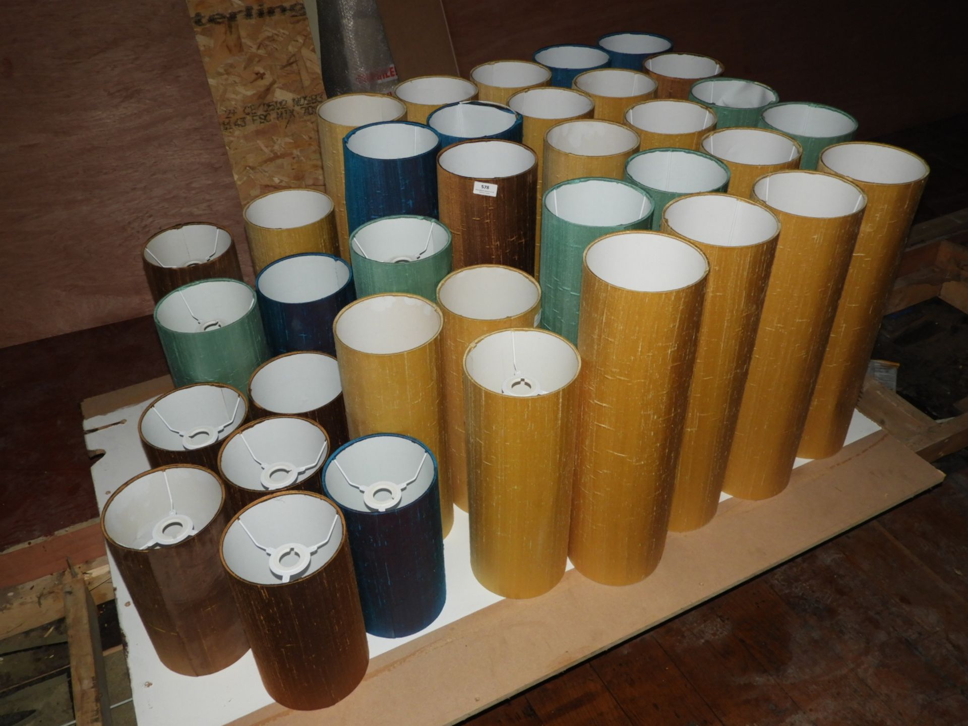 *35 Cylindrical Fabric Lampshades (Various Colour)