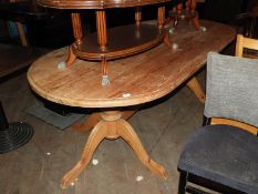 *Oval PIne Dining Table on Pedestal Base