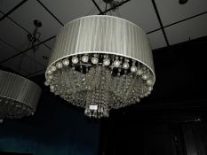 *Cut Glass Chandelier with Fabric Shade (as fitted to the entrance hall)