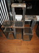 *Three Expanded Mesh Back of Bar Display Stands