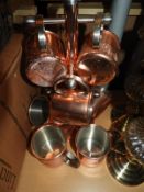 *Copper and Stainless Steel Mugs on Tree
