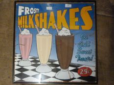 Framed Reproduction Milkshake Poster 51x51cm