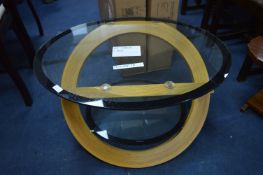 *Oval Glass Topped Coffee Table