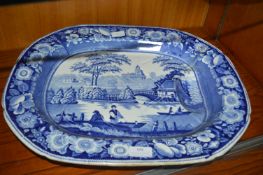 Victorian Blue & White Meat Plate